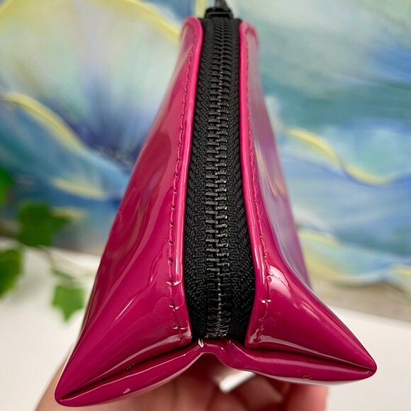 Yves Saint Laurent Beauty Fuchsia Patent Cosmetic Bag With Top Zip Closure - Picture 10 of 11